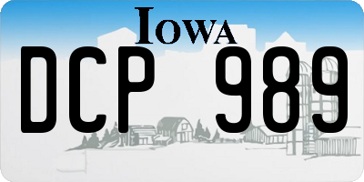 IA license plate DCP989