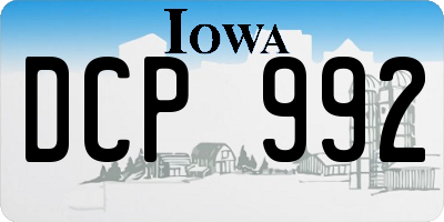 IA license plate DCP992