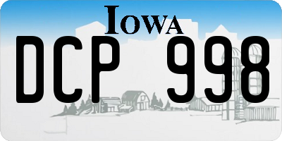 IA license plate DCP998