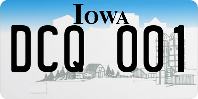 IA license plate DCQ001