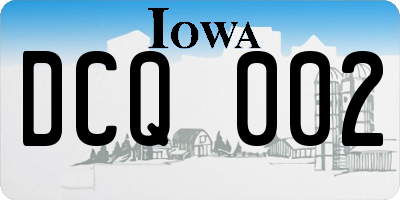 IA license plate DCQ002