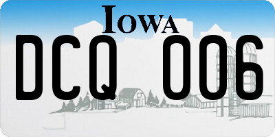 IA license plate DCQ006