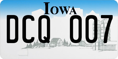 IA license plate DCQ007