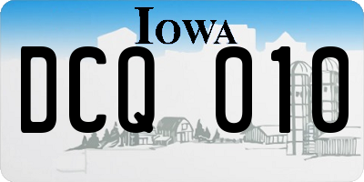 IA license plate DCQ010