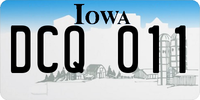 IA license plate DCQ011