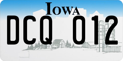 IA license plate DCQ012