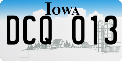 IA license plate DCQ013