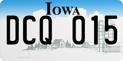 IA license plate DCQ015
