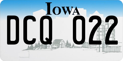 IA license plate DCQ022