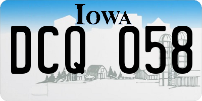 IA license plate DCQ058