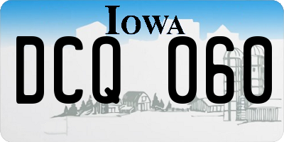 IA license plate DCQ060