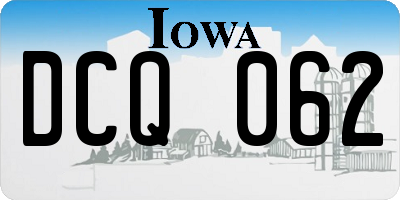 IA license plate DCQ062