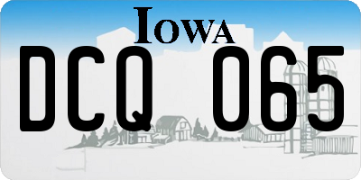 IA license plate DCQ065