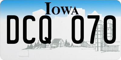 IA license plate DCQ070