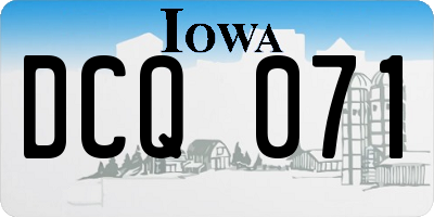 IA license plate DCQ071