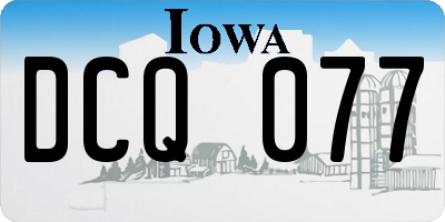 IA license plate DCQ077