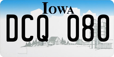 IA license plate DCQ080
