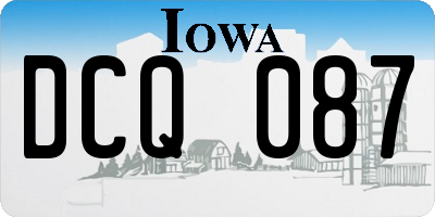 IA license plate DCQ087
