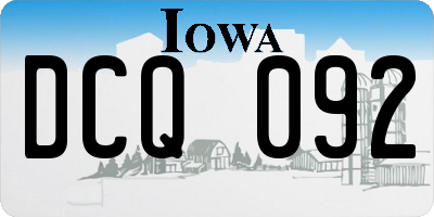 IA license plate DCQ092