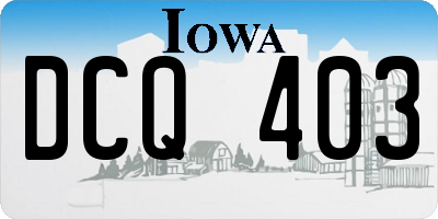 IA license plate DCQ403