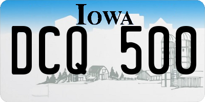 IA license plate DCQ500