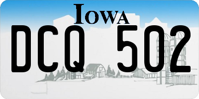 IA license plate DCQ502