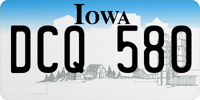IA license plate DCQ580