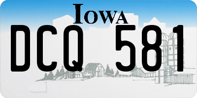 IA license plate DCQ581