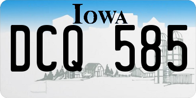 IA license plate DCQ585
