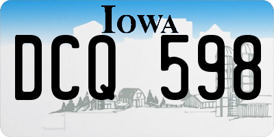 IA license plate DCQ598