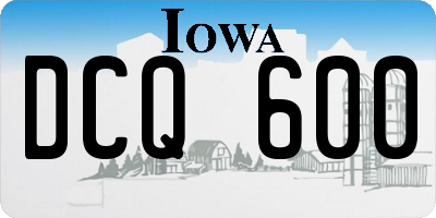 IA license plate DCQ600