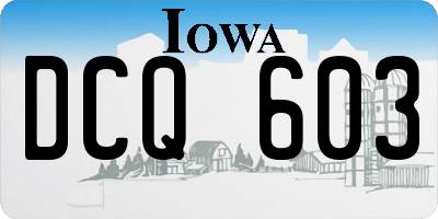 IA license plate DCQ603