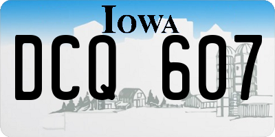 IA license plate DCQ607