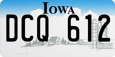 IA license plate DCQ612