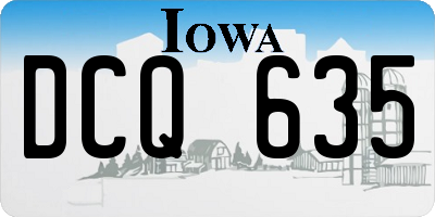 IA license plate DCQ635