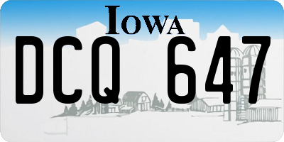 IA license plate DCQ647