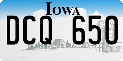 IA license plate DCQ650
