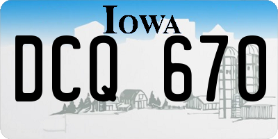 IA license plate DCQ670