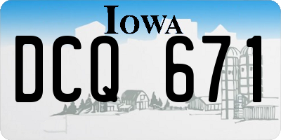 IA license plate DCQ671