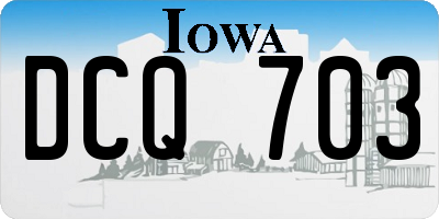 IA license plate DCQ703