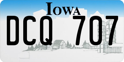 IA license plate DCQ707