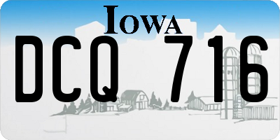 IA license plate DCQ716