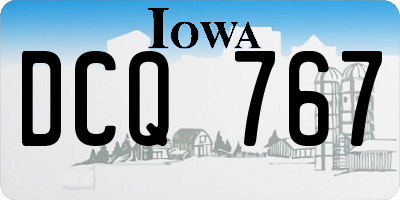 IA license plate DCQ767
