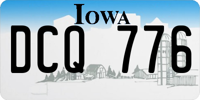 IA license plate DCQ776