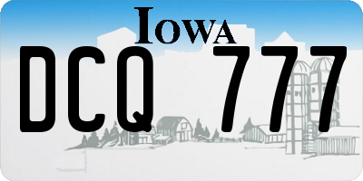 IA license plate DCQ777