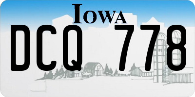 IA license plate DCQ778