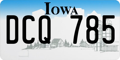 IA license plate DCQ785