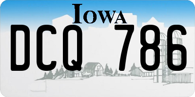 IA license plate DCQ786