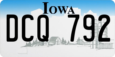 IA license plate DCQ792