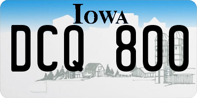 IA license plate DCQ800